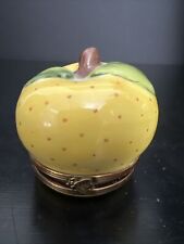 Gorgeous Apple Limoges Trinket Box Vintage Porcelain Hand Painted in France picture