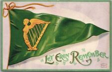 c1910s Artist-Signed CLAPSADDLE Postcard Green Harp Pennant / ST. PATRICK'S DAY picture