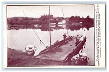 c1910's The Ferry Connecting Vischers Ferry Niskayuna NY, Boats Dock Postcard picture
