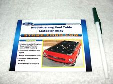 Dealership Ad Flyer Card - 1965 Mustang Pool Table eBay Auction. Early 2010s era picture