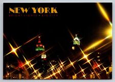 Midtown Manhattan New York Bright Lights Big City Vintage Unposted Postcard picture