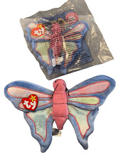1999 2000 Flitter The Butterfly Mini Regular Set Ty Beanie Baby Plush Collectibl picture