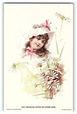 1894 Lion Coffee Woolson Spice Co. Picture Book Offer Adorable Girl Daisies picture