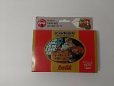 VINTAGE 1998 COCA COLA 2 DECKS SANTA CLAUS CHRISTMAS PLAYING CARDS IN TIN UNUSED picture
