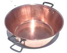 Vintage 15inch French Copper Jam Pan Fabrication Francaise Rounded Rim 3lbs picture