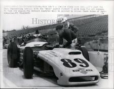 1961 Press Photo Dunn Engineering Special car at Indianapolis speedway picture