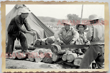 40s WW2 Vietnam FRENCH ARMY SOLDIER SAWMILL TIMBER LOG CAMP Vintage Photo 26902 picture
