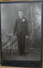 Vintage Photo Black and White 4 x 6 1/2 Standing Boy Baily Wisner Nebraska picture