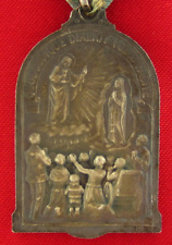 Antique LOURDES 1914 Medal JESUS MARY EUCHARISTIC CONGRESS PENIN PONCET Pendant picture