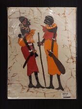 African Batik Maasai Fabric Art 18x14 New picture
