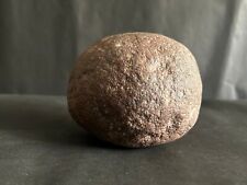 OLD VINTAGE RARE NATURAL ROUGH SHAMAN ROUND STONE MULTIPURPOSE USE 4 INCH picture