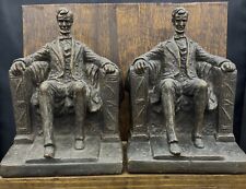 Vintage 1971 Seated Abraham Lincoln Bookends Book Ends Austin Productions picture