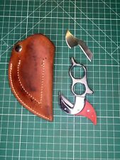 WK Wyoming Knife All Metal Hunting, Gut Hook w/ Leather Sheath Skinning Dressing picture