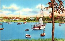 Wychmere Harbor Cape Cod Massachusetts MA Sailboats Houses Postcard Unused UNP picture