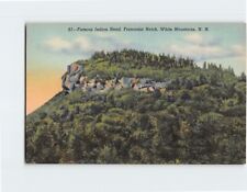 Postcard Famous Indian Head, Franconia Notch, White Mountains, Lincoln, NH picture