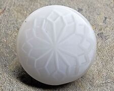 Vintage White Glass Digs Button ~ DM 87 Star Quilt Design in Glass ~almost 9/16