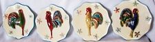 MWW Market Cindy Shamp Rooster Plates, Set of 4. Three Dimensional, Wall Mount picture