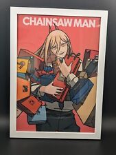 NEW Power Framed Clear File Chainsaw Man Exhibition Limited item pink Poster picture