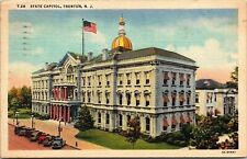 State Capitol Trenton New Jersey NJ Linen Postcard Cancel PM Clean WOB Note VTG  picture