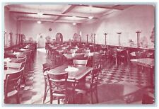 c1950's Richeys Restaurant Interior Dining Set Up New Haven Connecticut Postcard picture