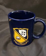 US Naval Aviation Blue Angels Mug Blue with Gold Official Emblem 8oz picture