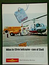 1963 ELIVIE HELICOPTER MILAN ITALY photo Shell Aviation Oil ad picture