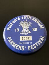 Pigeon Michigan 1989 Farmers Festival Button Pin  picture