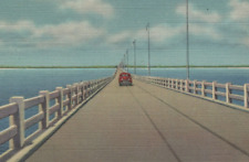 Gandy Bridge Between Tampa & St. Petersburg Florida Linen Vintage Post Card picture