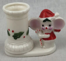 Lenox Holiday Christmas Mouse Mice Candle Holder Candy Cane Holly Vintage picture