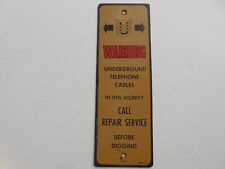 Underground Telephone Cables metal sign United Utilities System vintage Warning picture