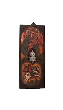 Hand made Ethiopian Wooden Icon with Cross Pendant Orthodox Coptic Christian  picture