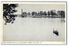 c1940's Perry Monument and U.S.S. Woolverine Presque Isle Erie PA Postcard picture