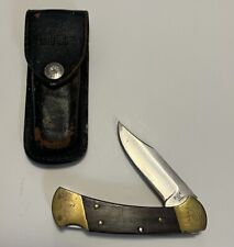 Vintage 1974-1980 Buck 112 Ranger Lock Back Pocket Knife 2 Dot With Case Rare picture