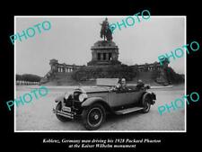 OLD LARGE HISTORIC PHOTO OF KOBLENZ GERMANY 1928 PACKARD PHAETON AT MEMORIAL picture