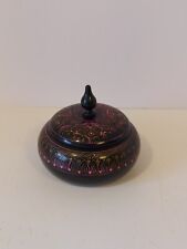 Handmade Etched Lacquerware Lidded Trinket Box picture