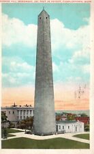 Postcard MA Charlestown Mass Bunker Hill Monument 1931 WB Vintage PC G1840 picture