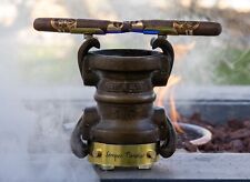 Fire Fighter Cigar Ashtray made from solid brass coupling, w/light, clear epoxy. picture