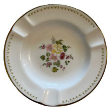 Vtg Wedgwood Mirabelle Ashtray 4.5 in Floral Bone China Gold Trim 1980s England picture