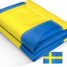 Anley EverStrong Series Embroidered Sweden Flag 3x5 Ft - Nylon Swedish Flag picture