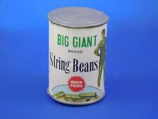 Vintage BIG GIANT String Bean Paper Label Can Vacuum Packed picture