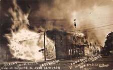 Fayette Ohio 1908 Fire Disaster Burning Real Photo Postcard AA79874 picture