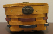 Peterboro Basket Co. with Lid Music Box 5 inch x 3 inch Music Plays Original Tag picture