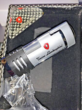 Cigar Lighter Tonino Lamborghini Slilver Dual Flame  w/ Key chain Flame Adjuster picture