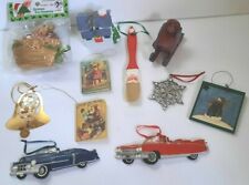 Lot of 11 Christmas Ornaments Some Handmade Vintage Ceramic Metal Wood Acrylic  picture