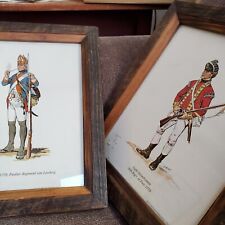 Vintage Wood Frames Military Infantryman & Private 1778 & 79 War Plate No. 2 & 5 picture