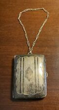 Antique Victorian Silver Plated Etched Coin Change Purse Wallet With Mirror  picture