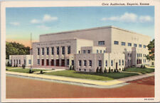 Emporia KS Civic Auditorium Unused Curteich Linen Postcard G75 picture