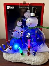 VTG JC Penny home collection acrylic light Up Color Changing Snowman Sledding picture