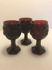 Ruby Red 1870’s Cape Cod Avon small goblets, 4 1/2 “ tall picture