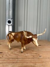 Vintage Breyer Texas Longhorn Bull Cow Brown #75 1960s-70s Broken Leg USA picture